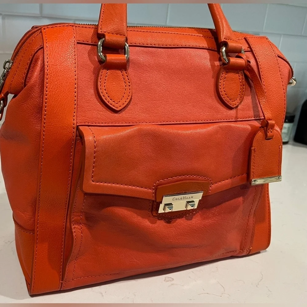 Cole‎ Haan Zoe Pebbled Leather Satchel/Shoulder Bag EUC